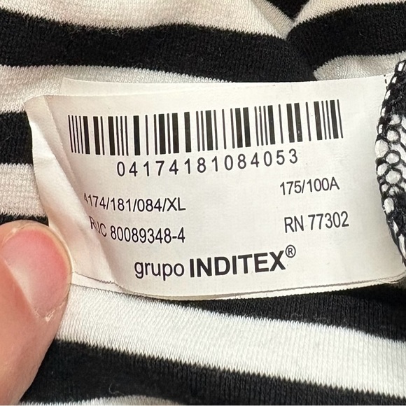 ZARA, Black & White Striped T-Shirt Dress, Straight Fit, XL - Picture 8 of 10